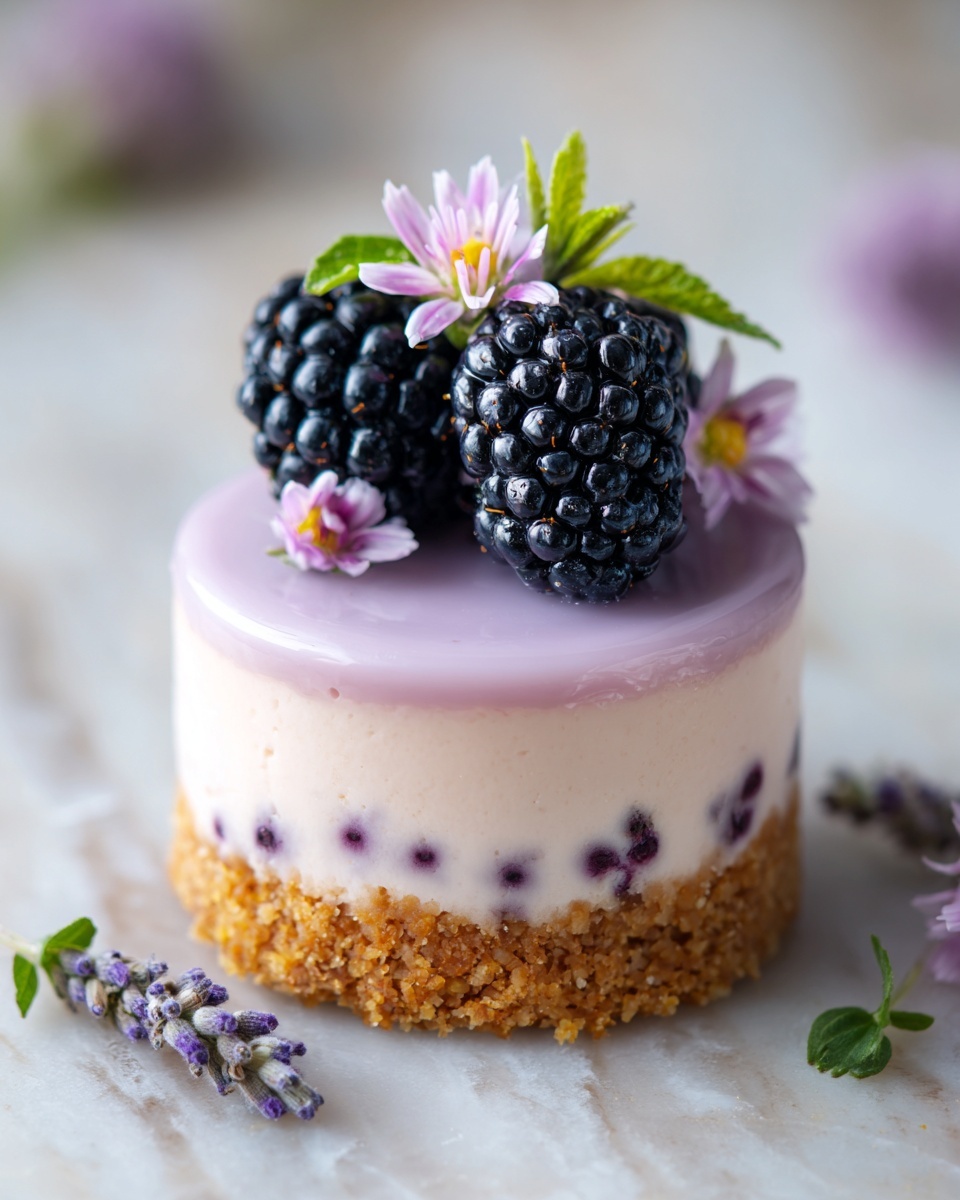 Luscious Blackberry Lavender Cheesecakes Recipe - Recipe Image