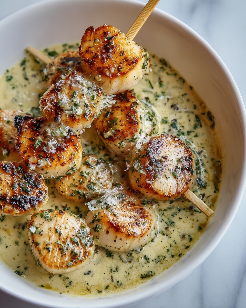 Grilled Shrimp Skewers with Garlic Butter Sauce Recipe - Recipe Image