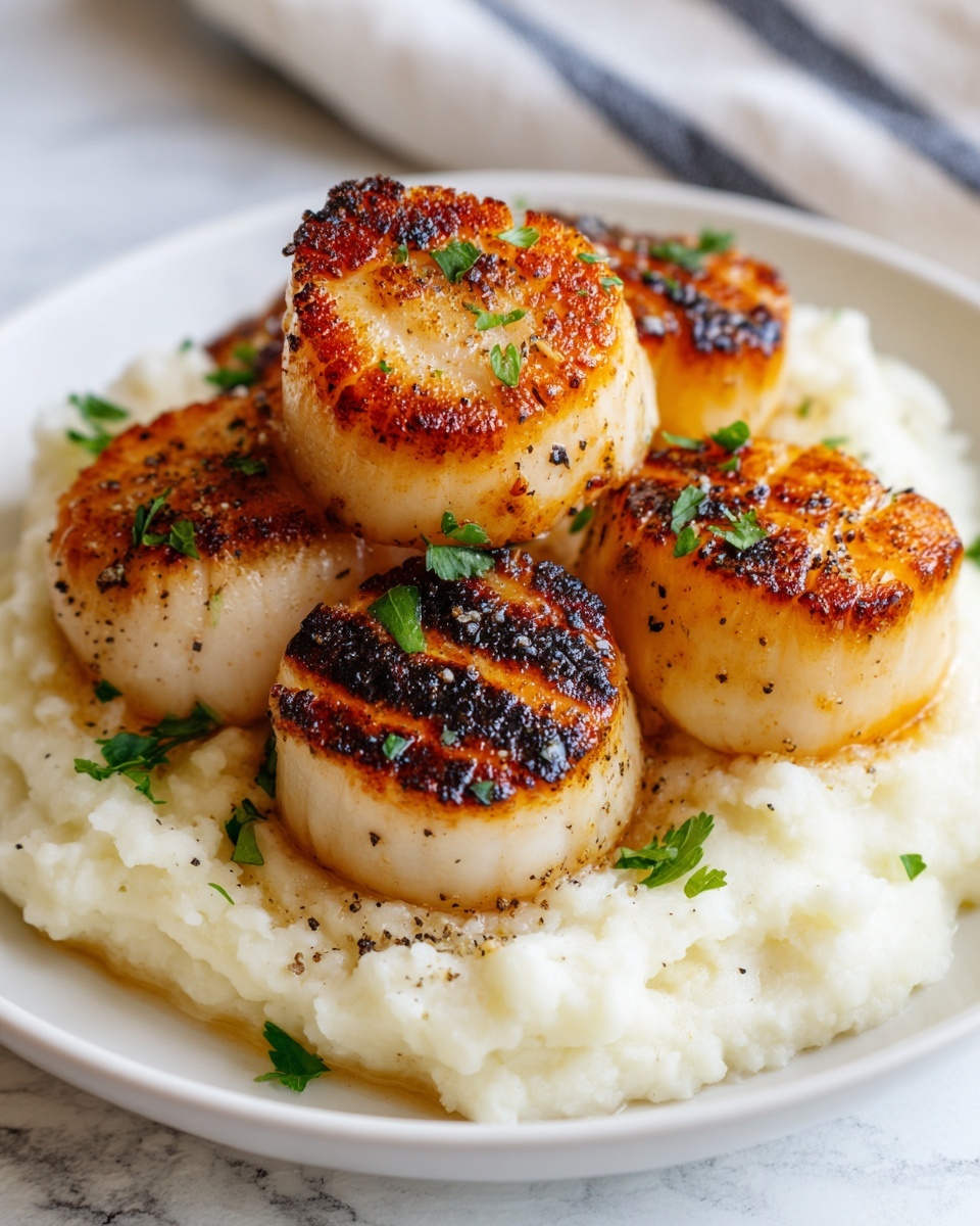 Pan-Seared Scallops with Mashed Potatoes Recipe - Recipe Image