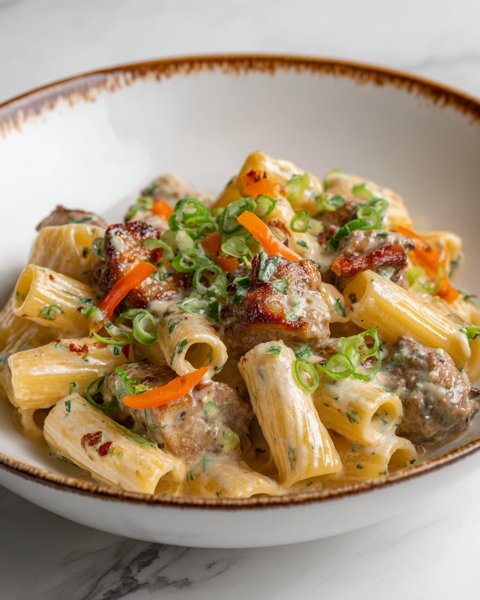 Philly Cheesesteak Pasta Recipe - Recipe Image