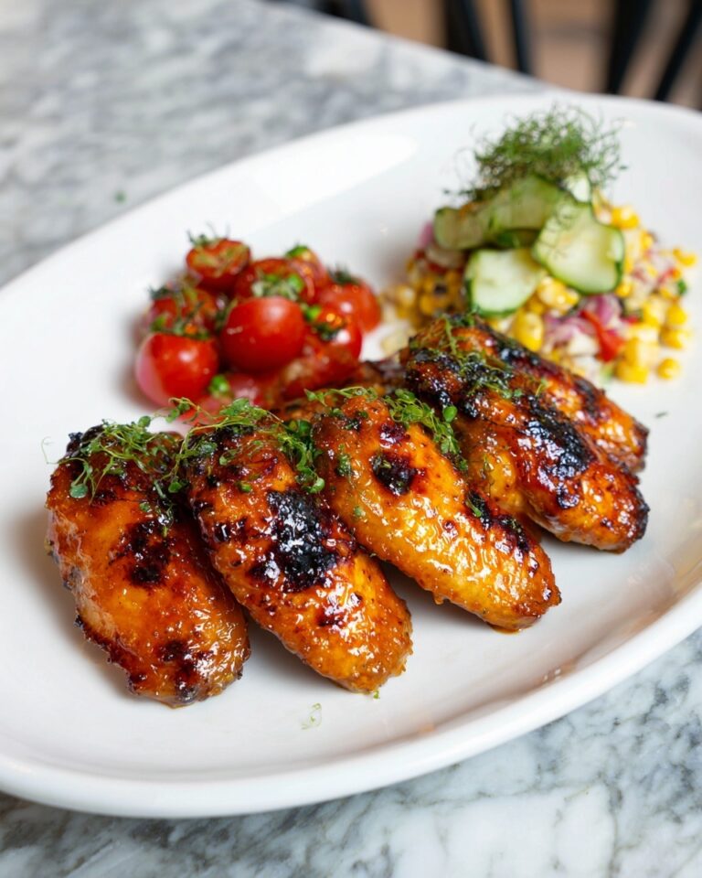 Grilled Chicken Wings with Corn Recipe