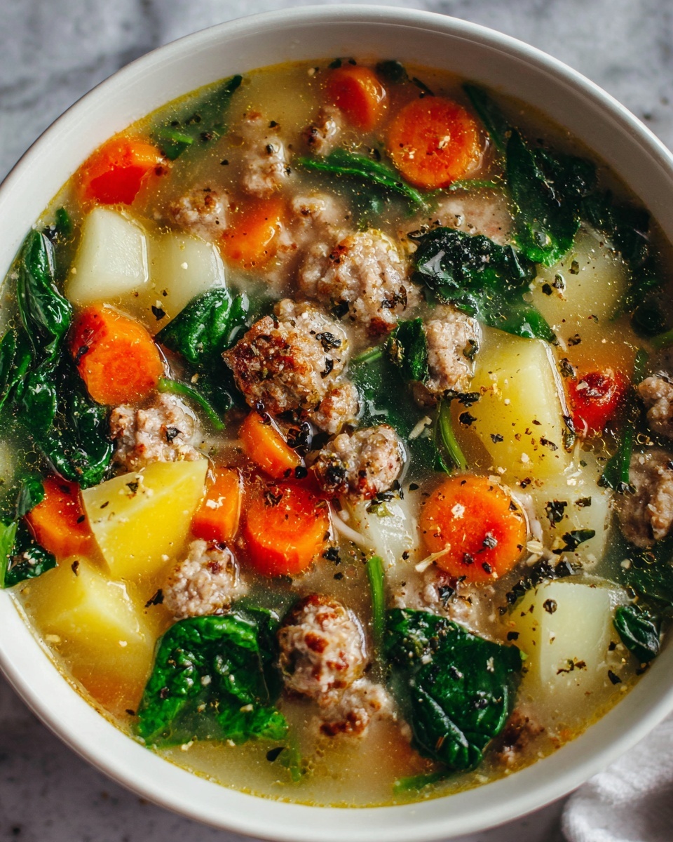Italian Sausage Potato Soup with Carrots & Spinach Recipe - Recipe Image