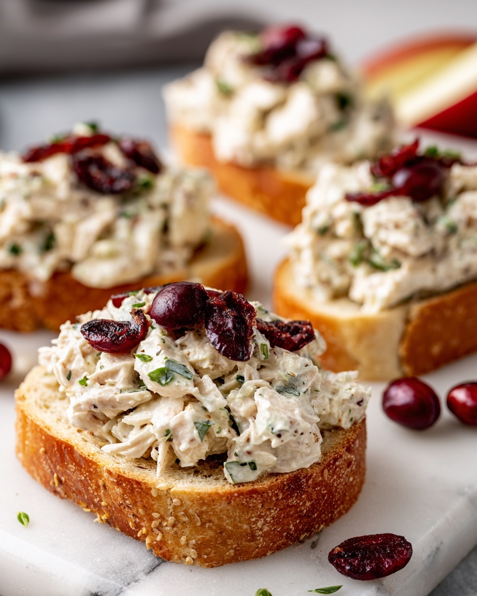 Cranberry Tuna Salad on Apple Slices Recipe - Recipe Image