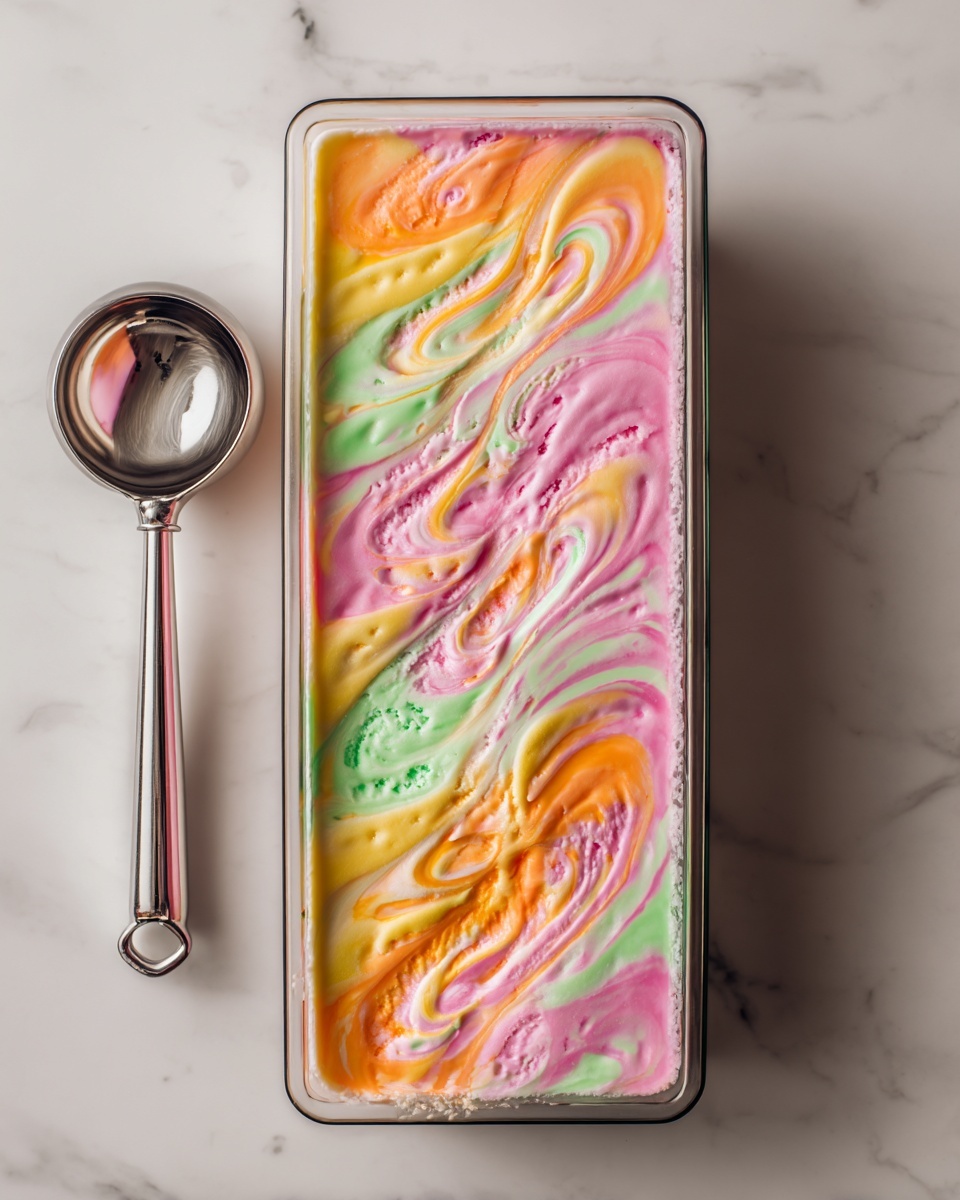 Jello Rainbow Sherbet Ice Cream Recipe - Recipe Image