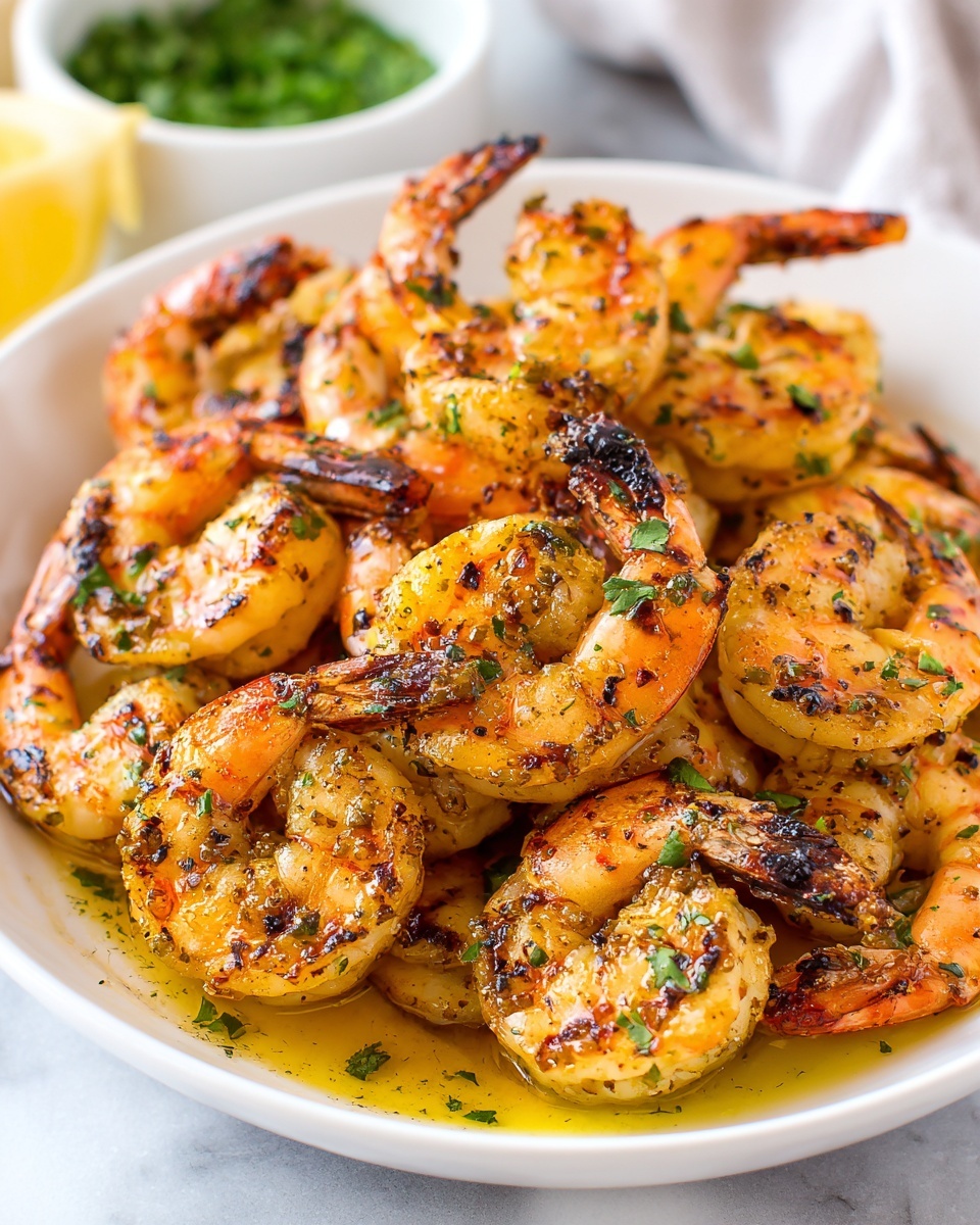 BBQ Grilled Prawns with Garlic and Lemon Recipe - Recipe Image