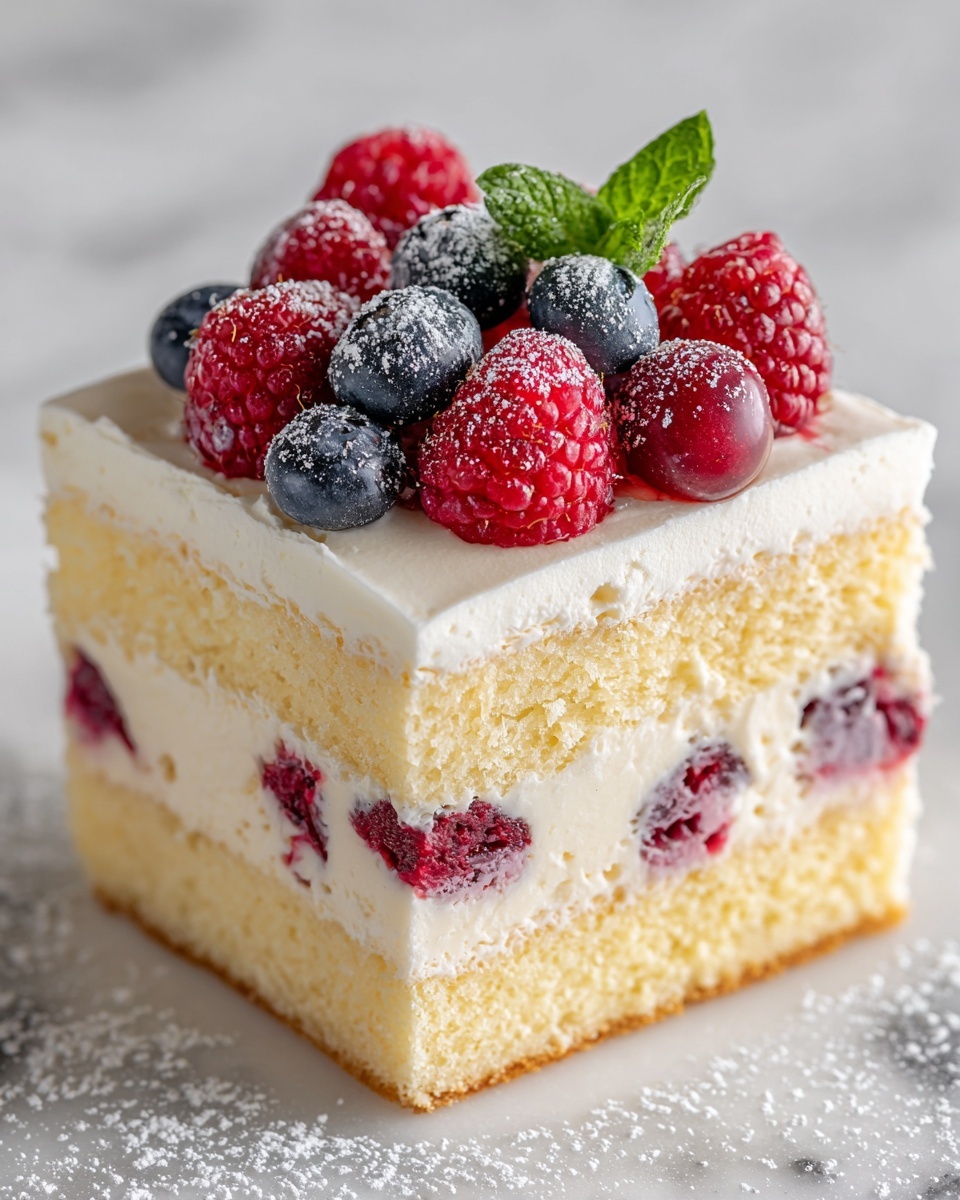 No-Bake Victoria Sponge Mousse Slice Recipe - Recipe Image