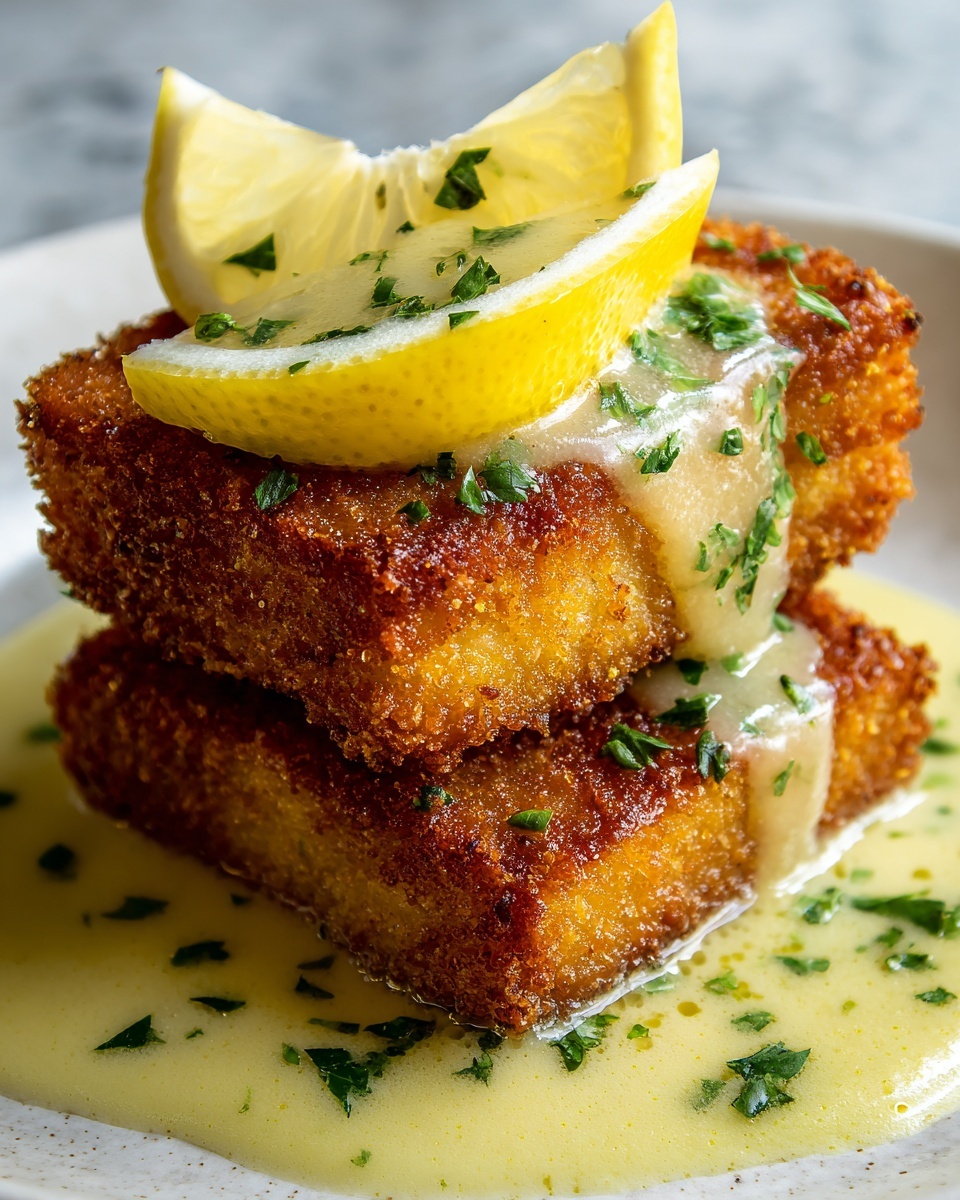 Lemon Pecorino Crusted Chicken with Creamy Lemon Sauce Recipe - Recipe Image