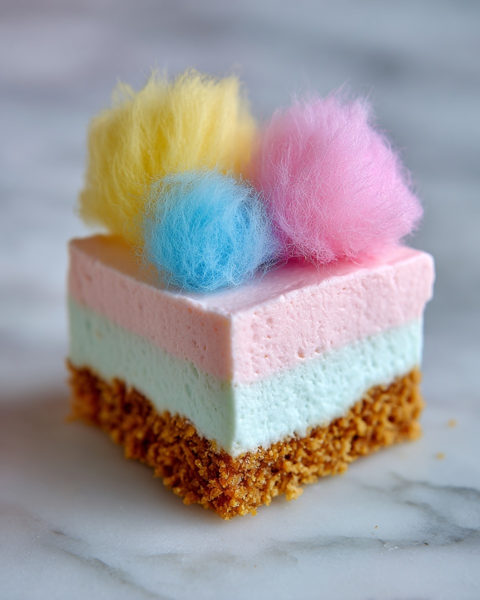 Cotton Candy Cheesecake Layered with Blueberry, Cherry, and Lemon JELLO Recipe - Recipe Image