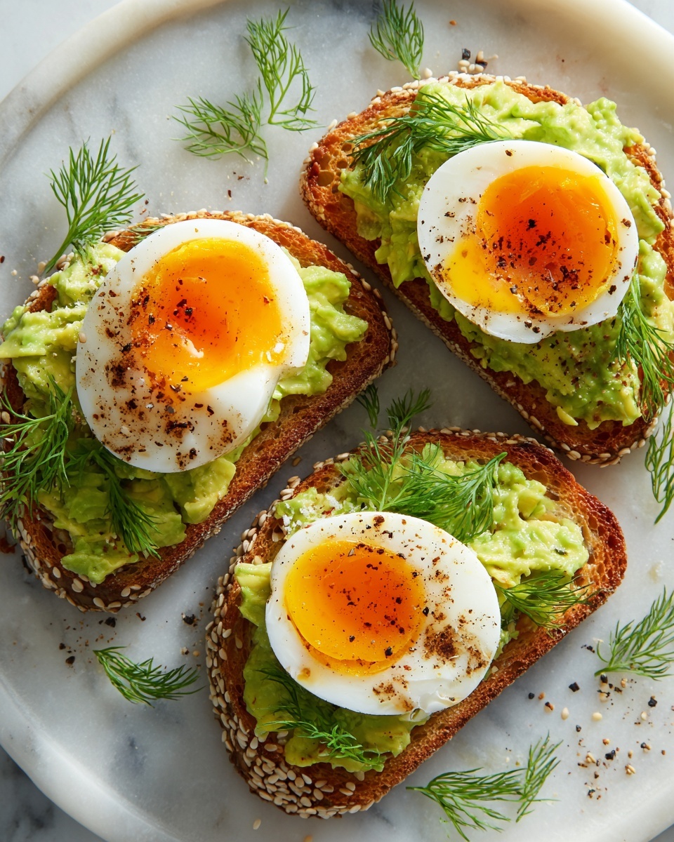 Avocado Toast with Soft-Boiled Eggs and Dill Recipe - Recipe Image