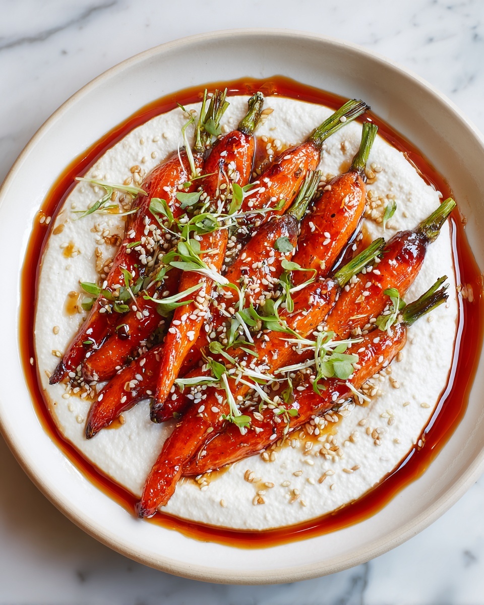 Swicy Gochujang Carrots on Yogurt – Bold & Elegant Side Recipe - Recipe Image