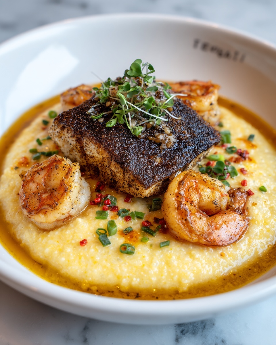 Red Snapper and Cajun Shrimp Grits Recipe - Recipe Image