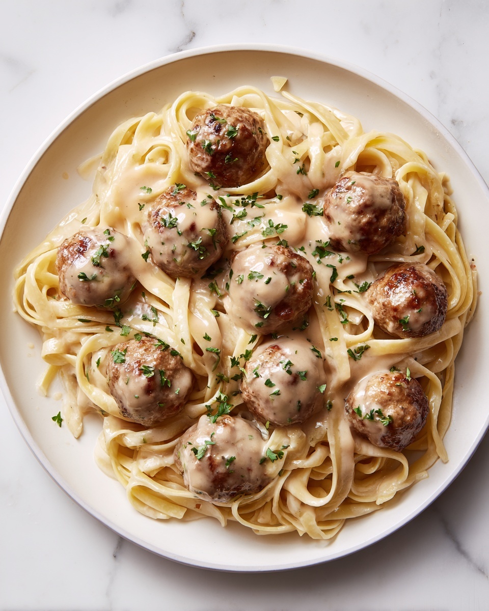 Garlic Butter Meatballs & Parmesan Linguine Dream Recipe - Recipe Image