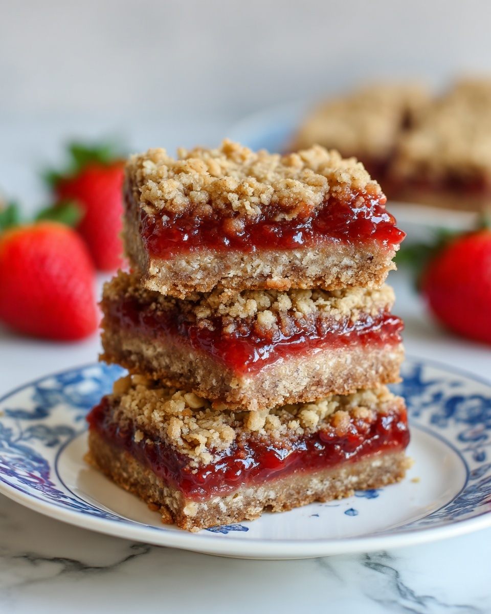 Strawberry Oatmeal Bars Recipe - Recipe Image