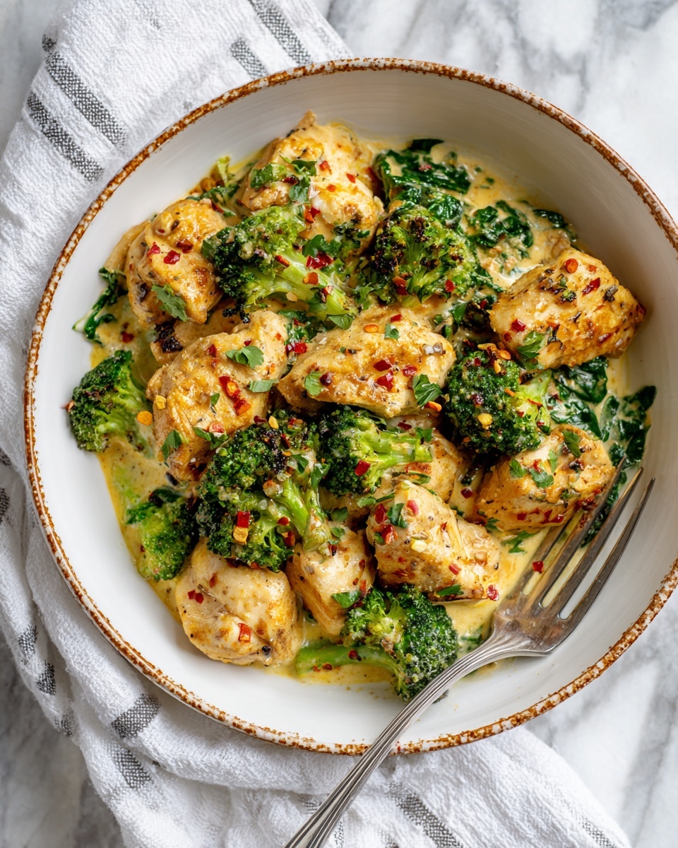 Garlic Chicken with Broccoli and Spinach Recipe - Recipe Image