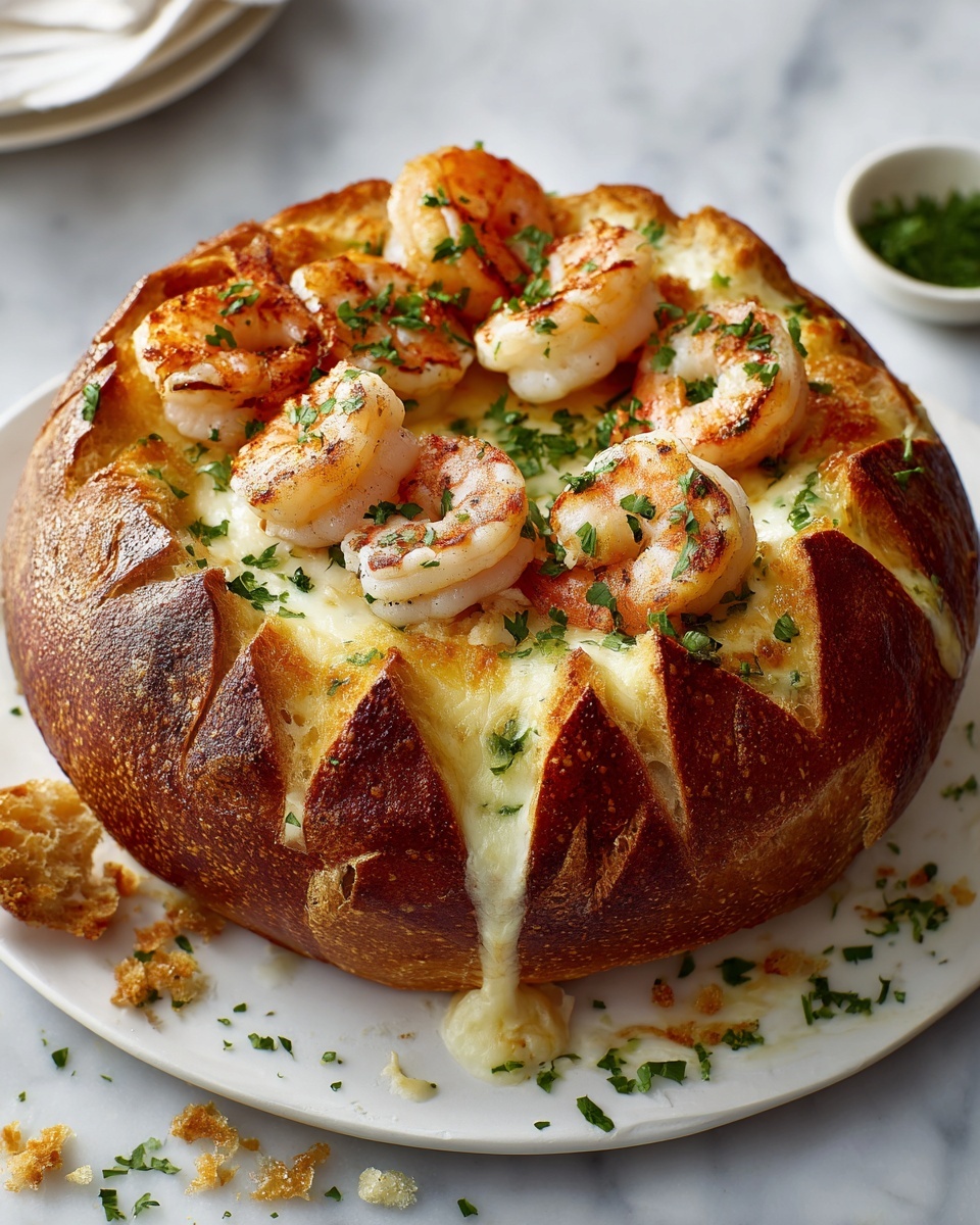 Stuffed Seafood Bread Bowl Recipe - Recipe Image