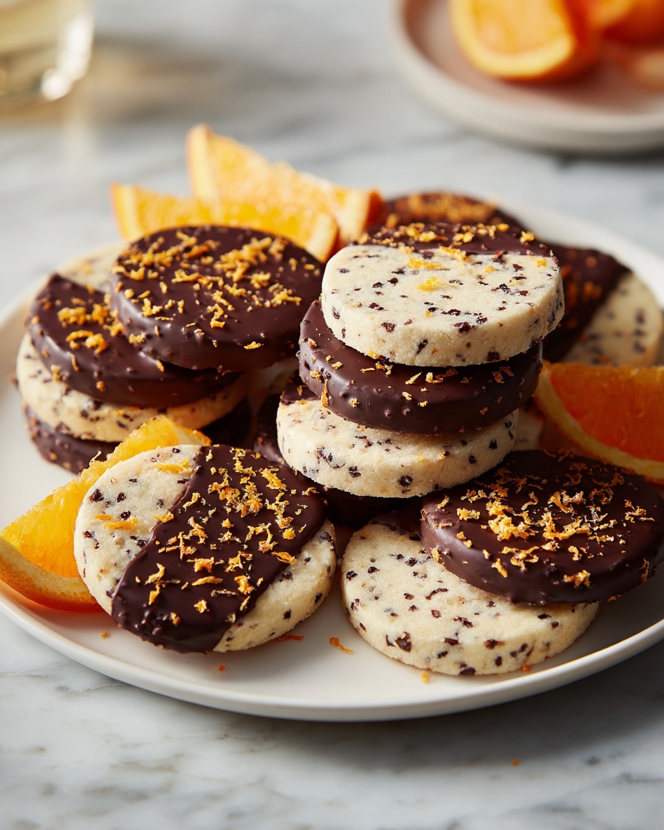 Dark Chocolate Orange Shortbread Cookies Recipe - Recipe Image