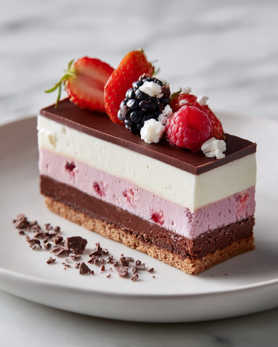 Neapolitan Cheesecake Cake Recipe - Recipe Image