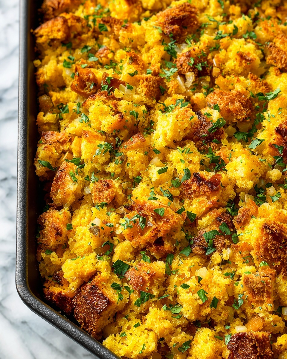 Cornbread Stuffing with Sweet Potatoes and Pecans Recipe - Recipe Image