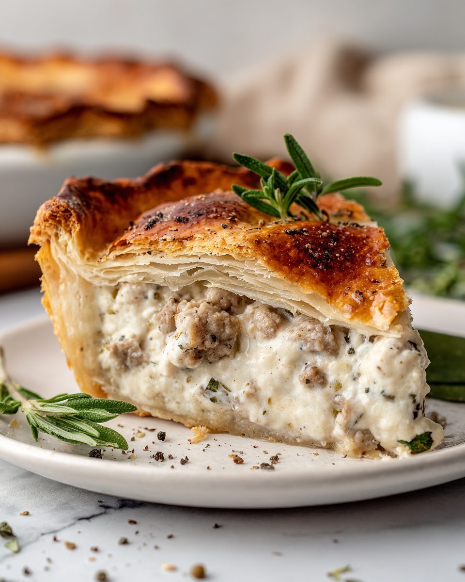 Sausage Gravy and Biscuit Pie Recipe - Recipe Image