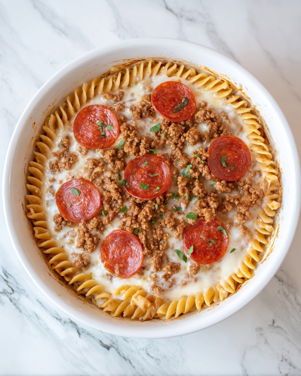Cheesy Pepperoni Pasta Bake Recipe - Recipe Image