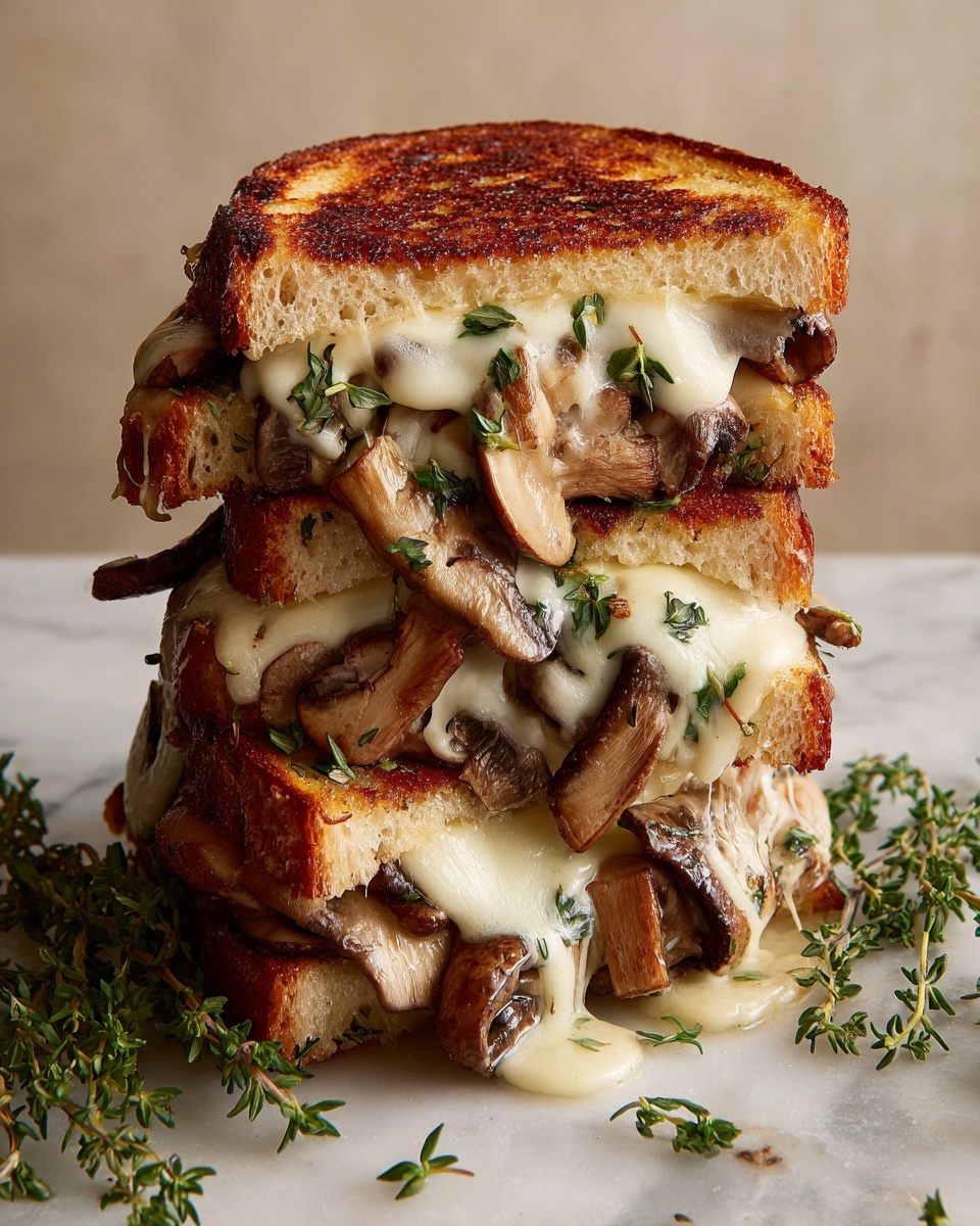 Mushroom Onion Gouda Grilled Cheese Recipe - Recipe Image