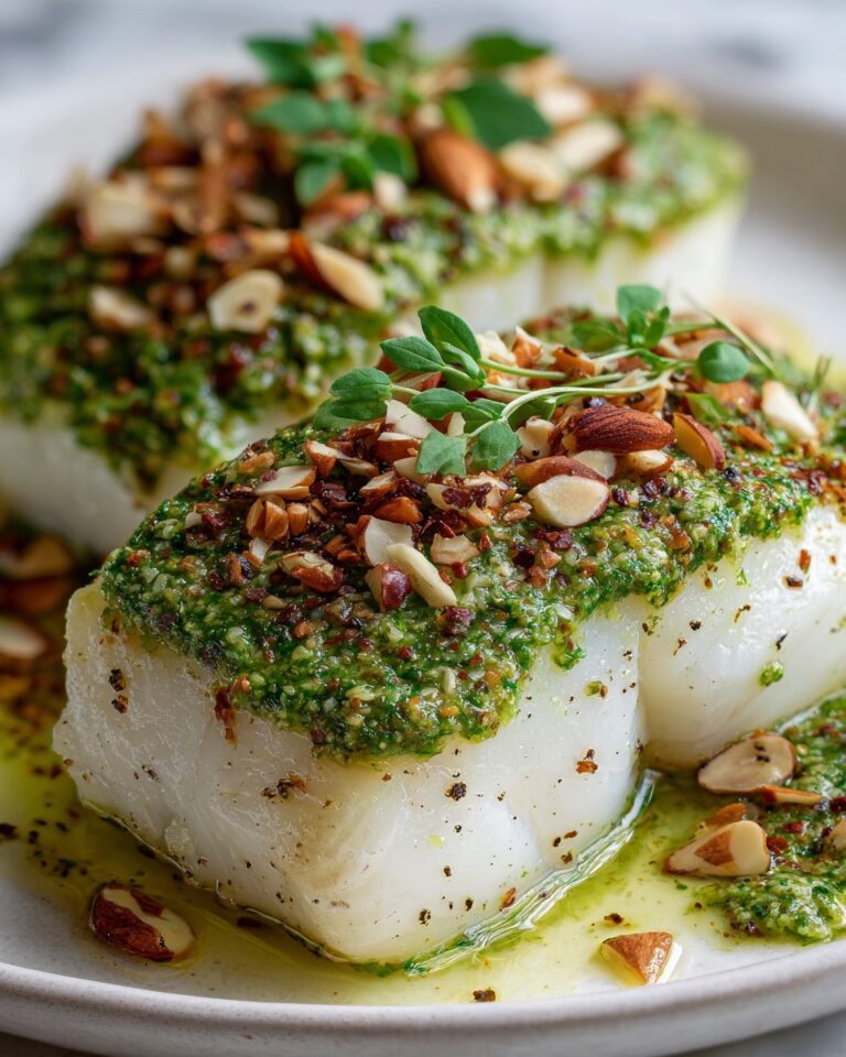 Keto Chilean Seabass with Walnut Pesto Crust Recipe