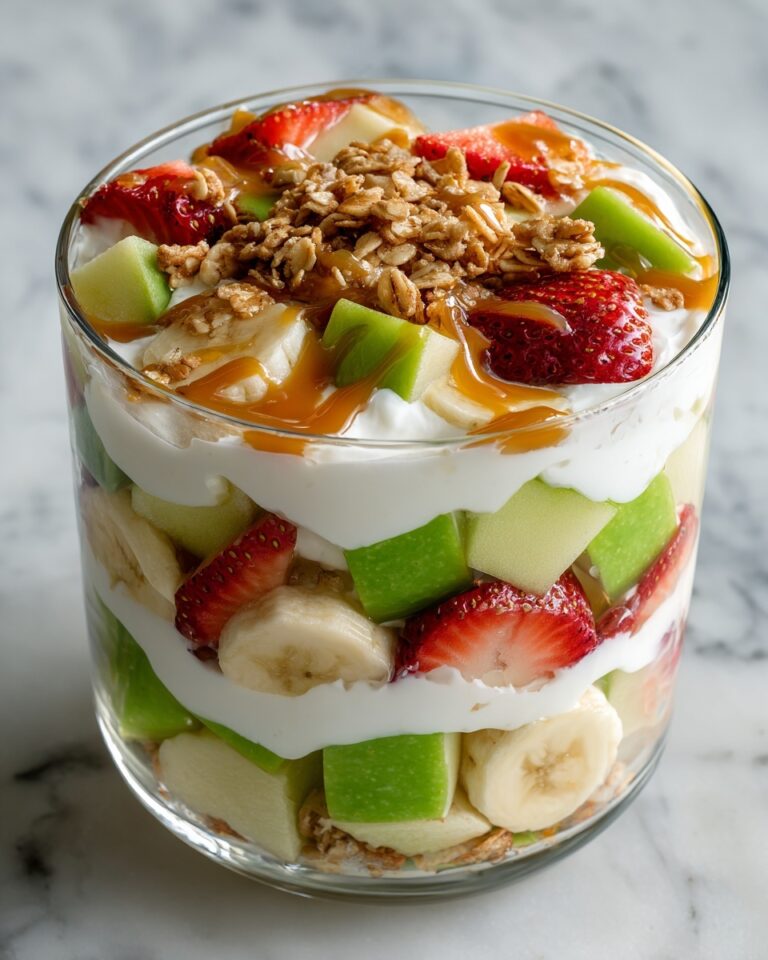 Cheesecake Fruit Salad with Caramel Drizzle Recipe