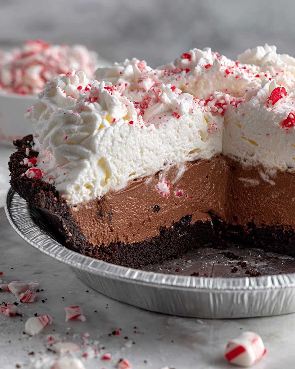 No-Bake Candy Cane Pie Recipe - Recipe Image