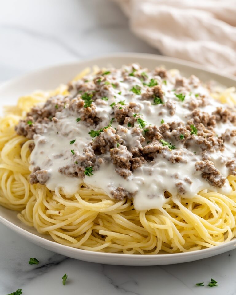 Cheesy Beef Alfredo with Linguine Recipe