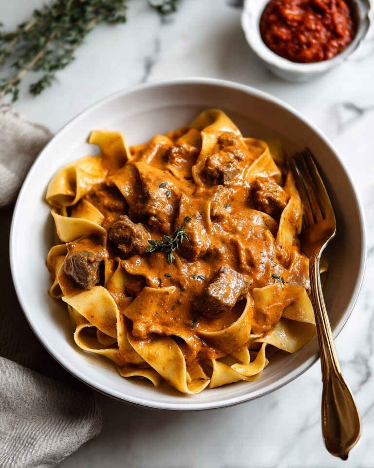 Creamy Calabrian Chili Pappardelle with Beef Sausage & Fennel Recipe