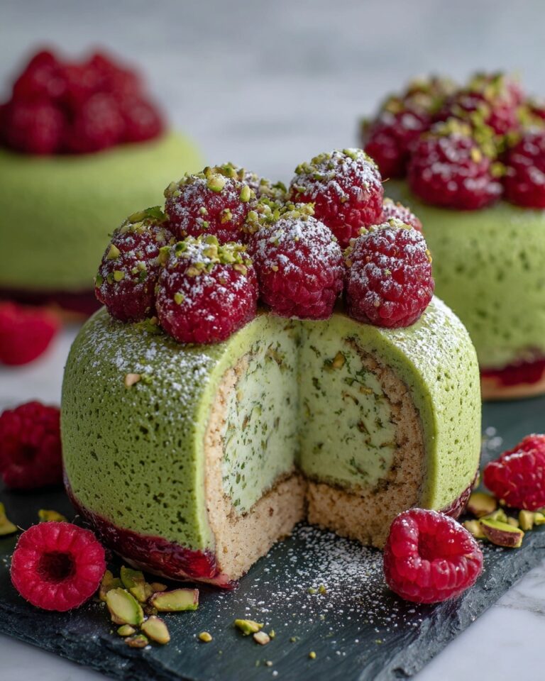 Pistachio & Raspberry Cheesecake Domes Recipe