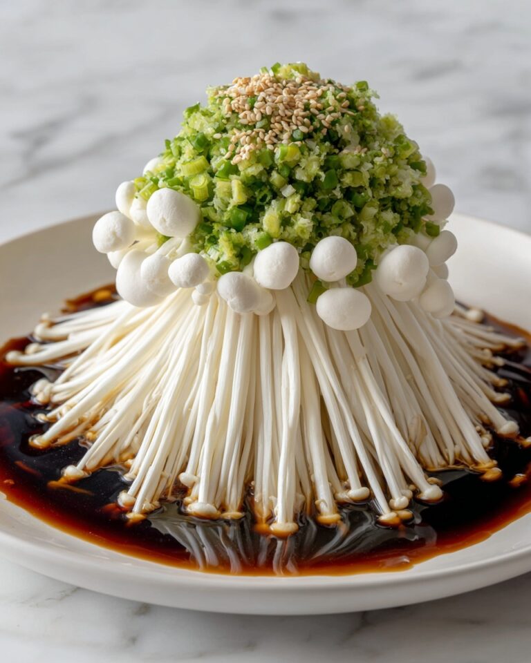Enoki Mushrooms with Garlic & Scallion Sauce Recipe