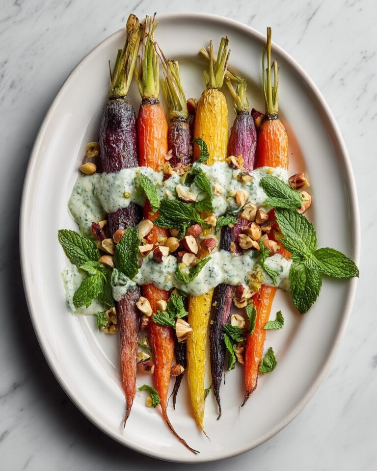 Roasted Carrots with Mint Tahini Sauce Recipe