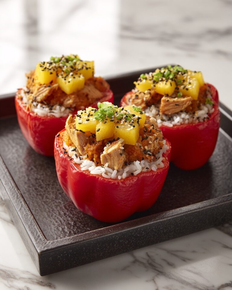 Teriyaki Pineapple Chicken & Rice Stuffed Peppers Recipe