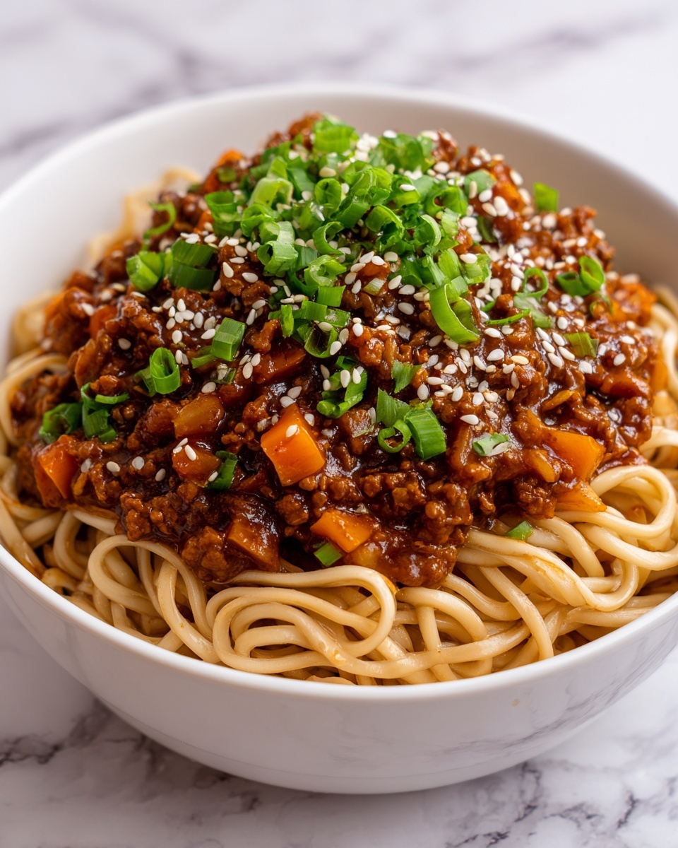 Mongolian Ground Beef Noodles Recipe - Recipe Image