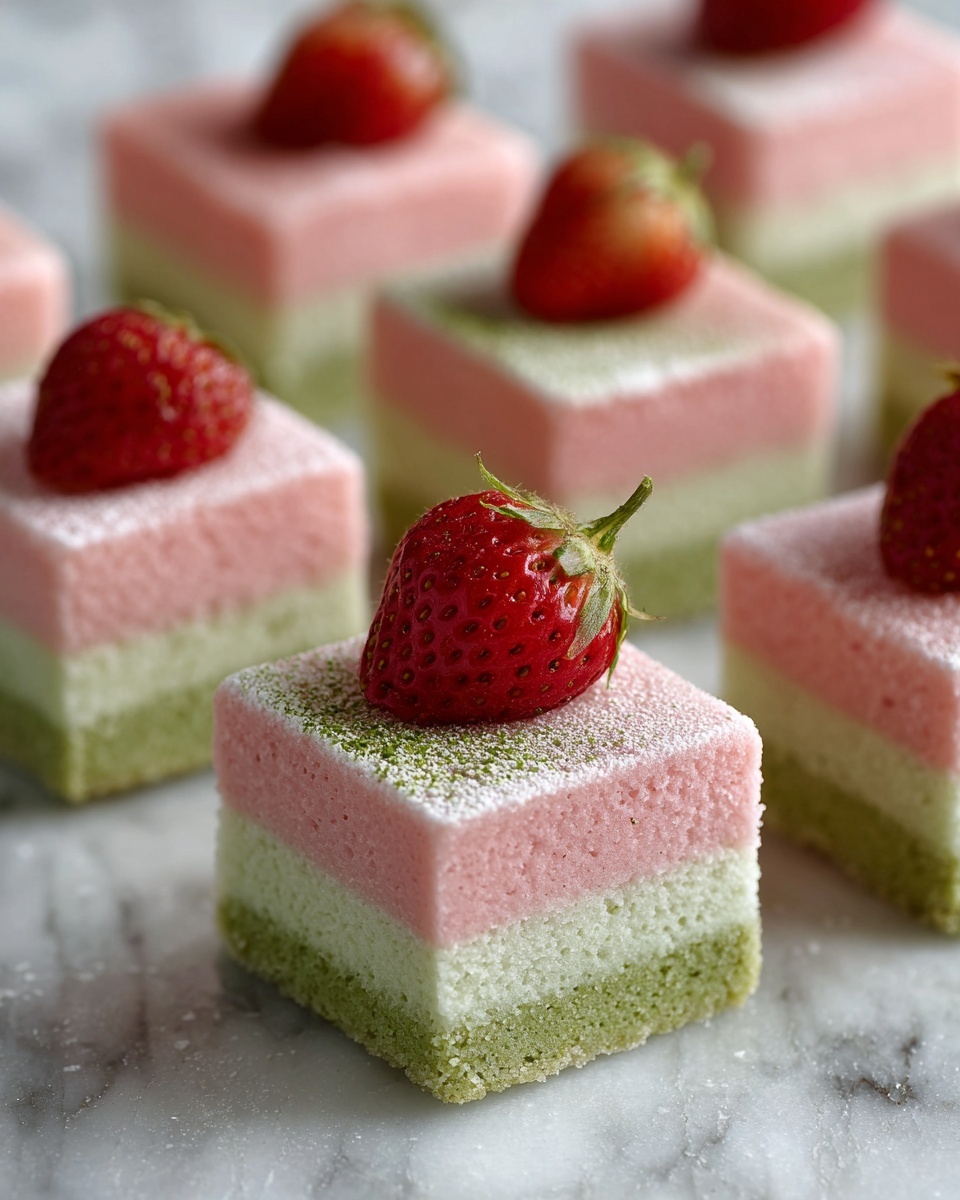 Matcha Strawberry Cream Bars Recipe - Recipe Image
