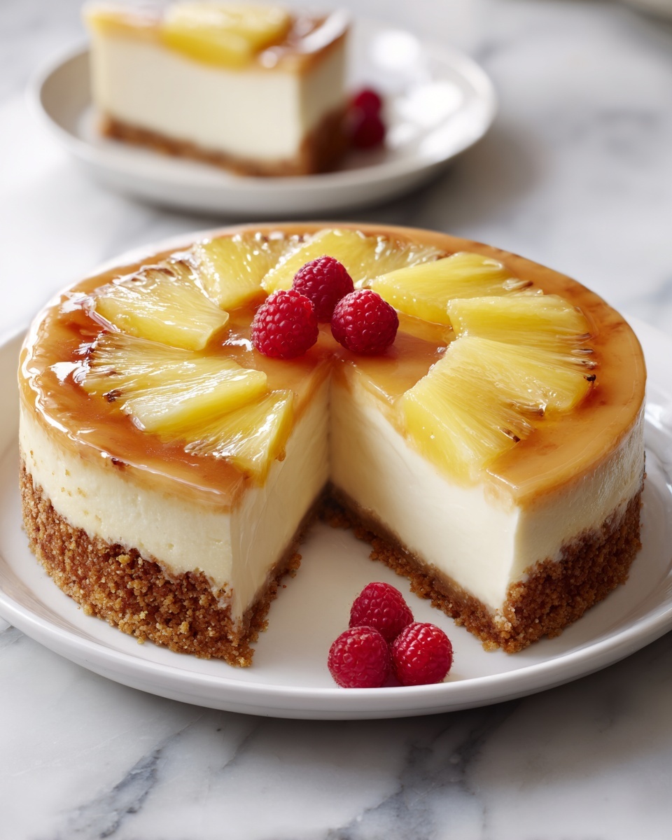 Pineapple Upside-Down Cheesecake Cake Recipe - Recipe Image