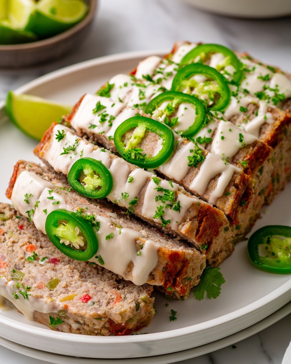 Smoky Jalapeño Popper Meatloaf with Creamy Ranch Drizzle Recipe - Recipe Image