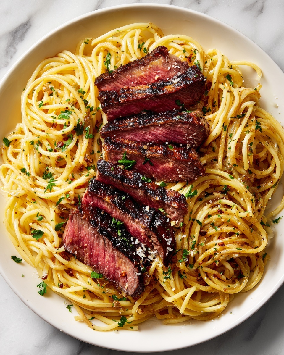 Garlic Butter Steak Lightning Noodles Recipe - Recipe Image