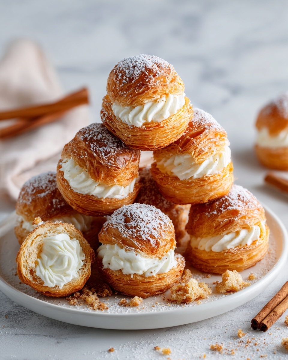 Cinnamon Cream Cheese Pastry Puffs Recipe - Recipe Image
