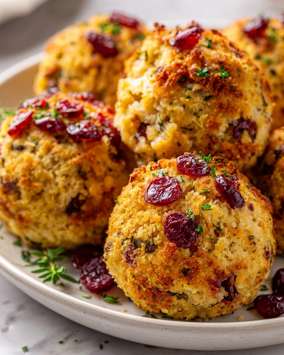 Cranberry Turkey Stuffing Balls Recipe - Recipe Image