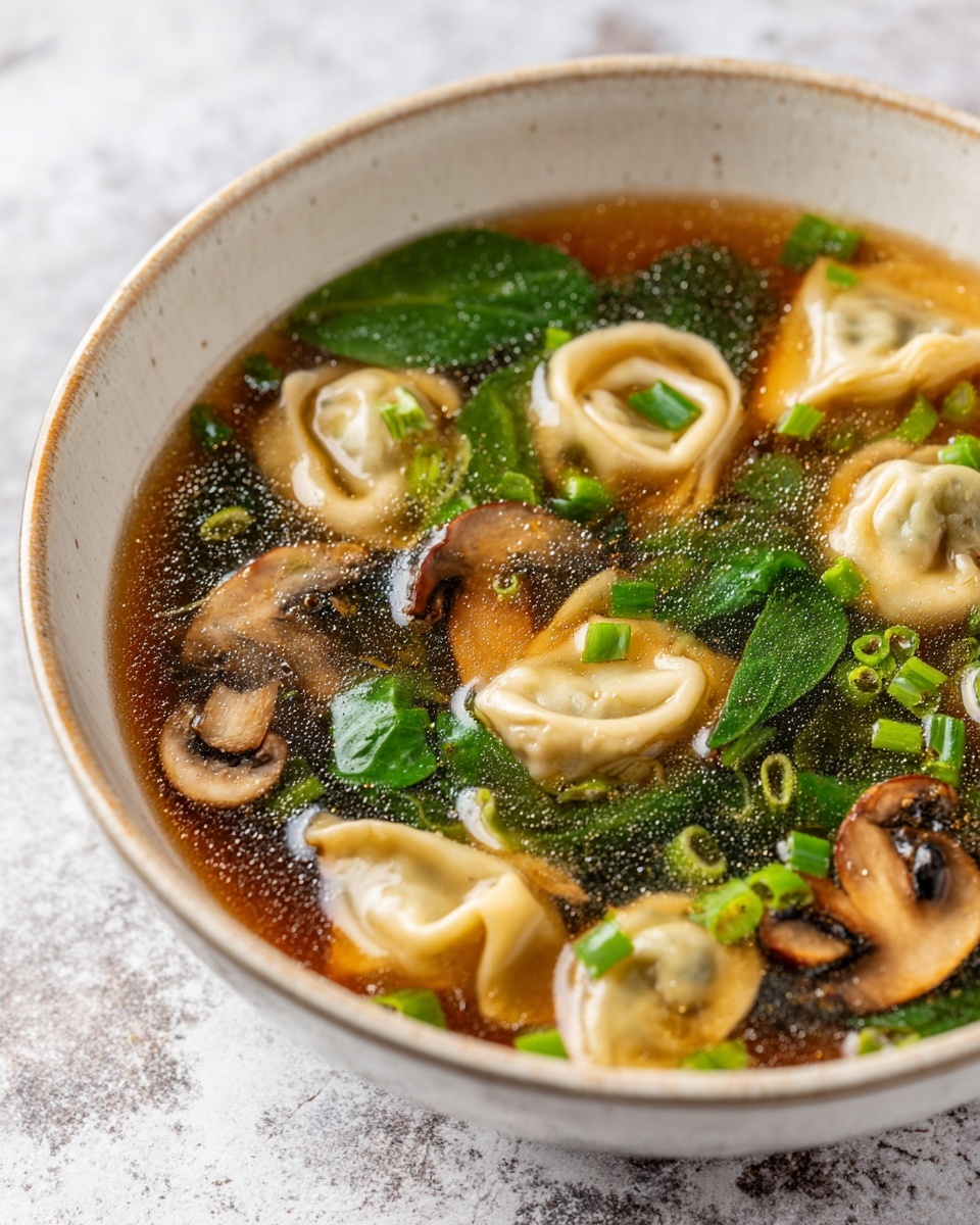 Potsticker Soup with Mushrooms & Bok Choy Recipe - Recipe Image