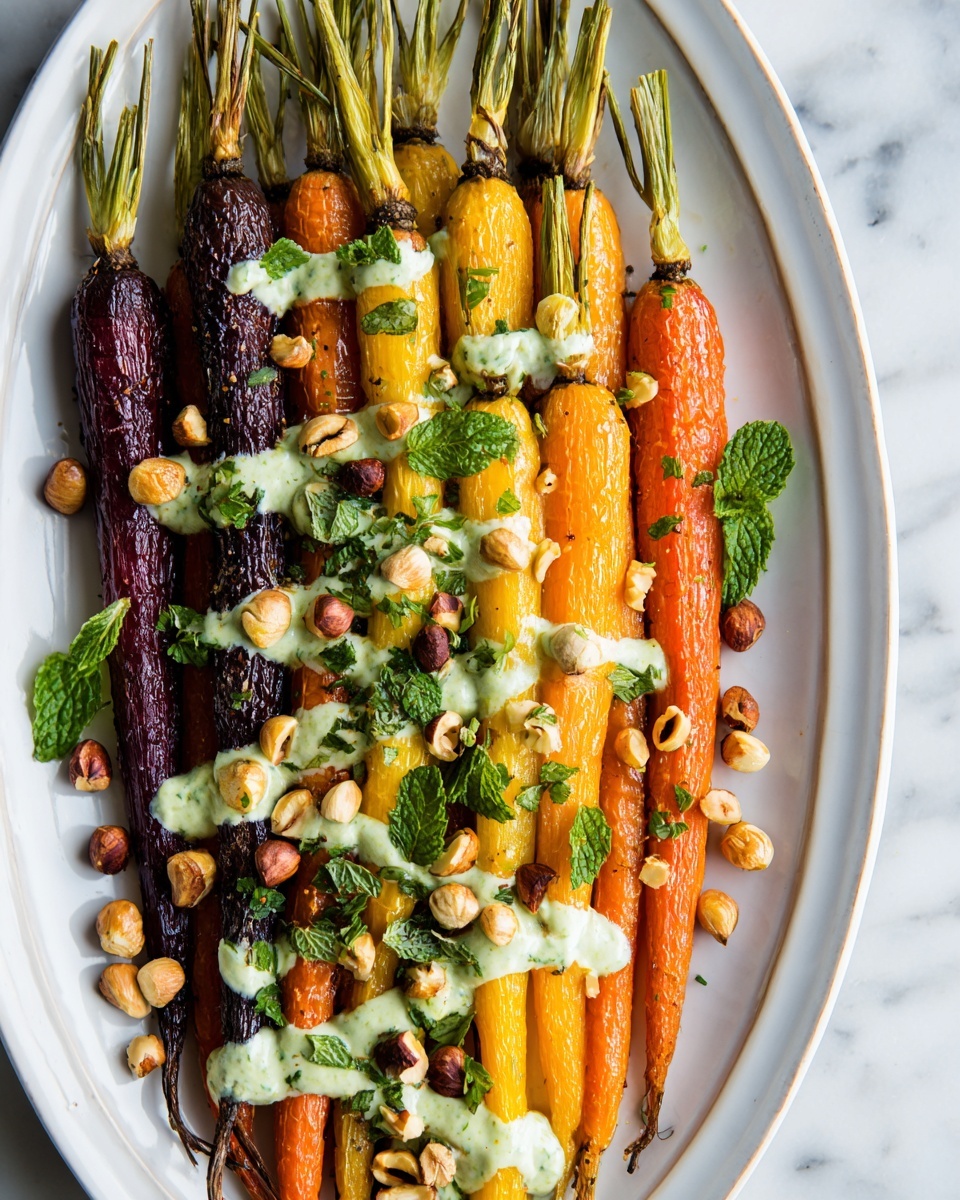 Roasted Carrots with Mint Tahini Sauce Recipe - Recipe Image