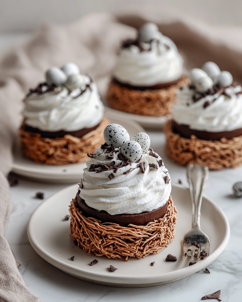 Delightful Chocolate Meringue Easter Nests Recipe - Recipe Image