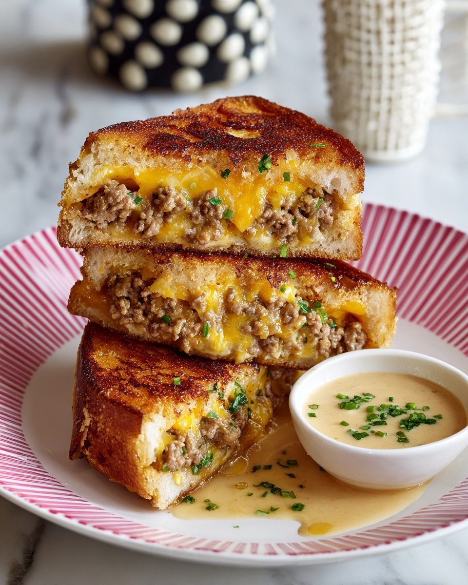 Cheeseburger Stuffed Flatbreads Recipe - Recipe Image