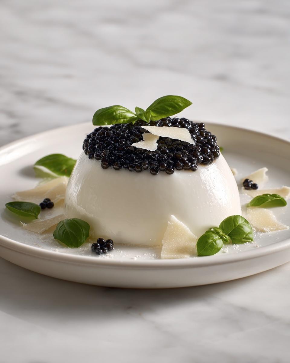 Parmesan Panna Cotta with Balsamic Caviar Pearls Recipe - Recipe Image