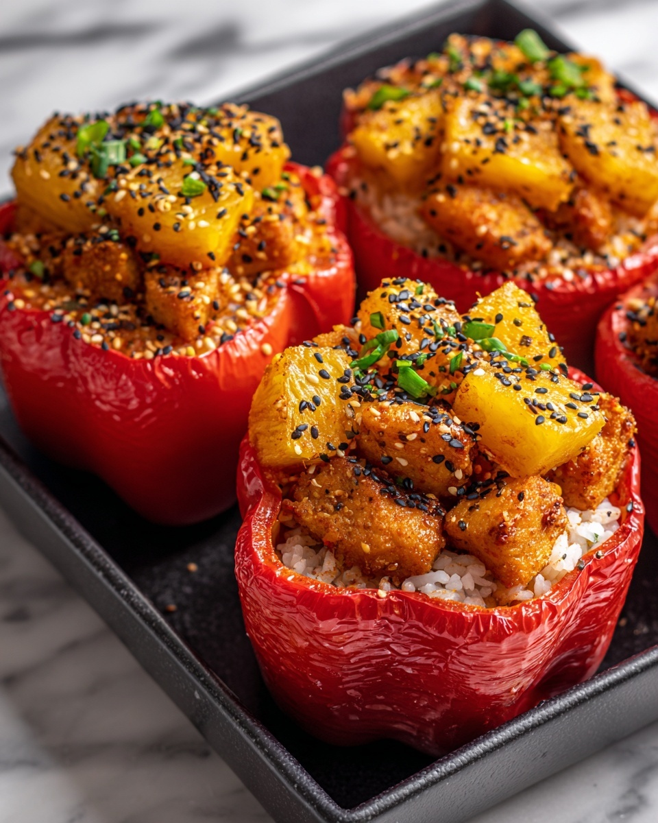 Teriyaki Pineapple Chicken & Rice Stuffed Peppers Recipe - Recipe Image