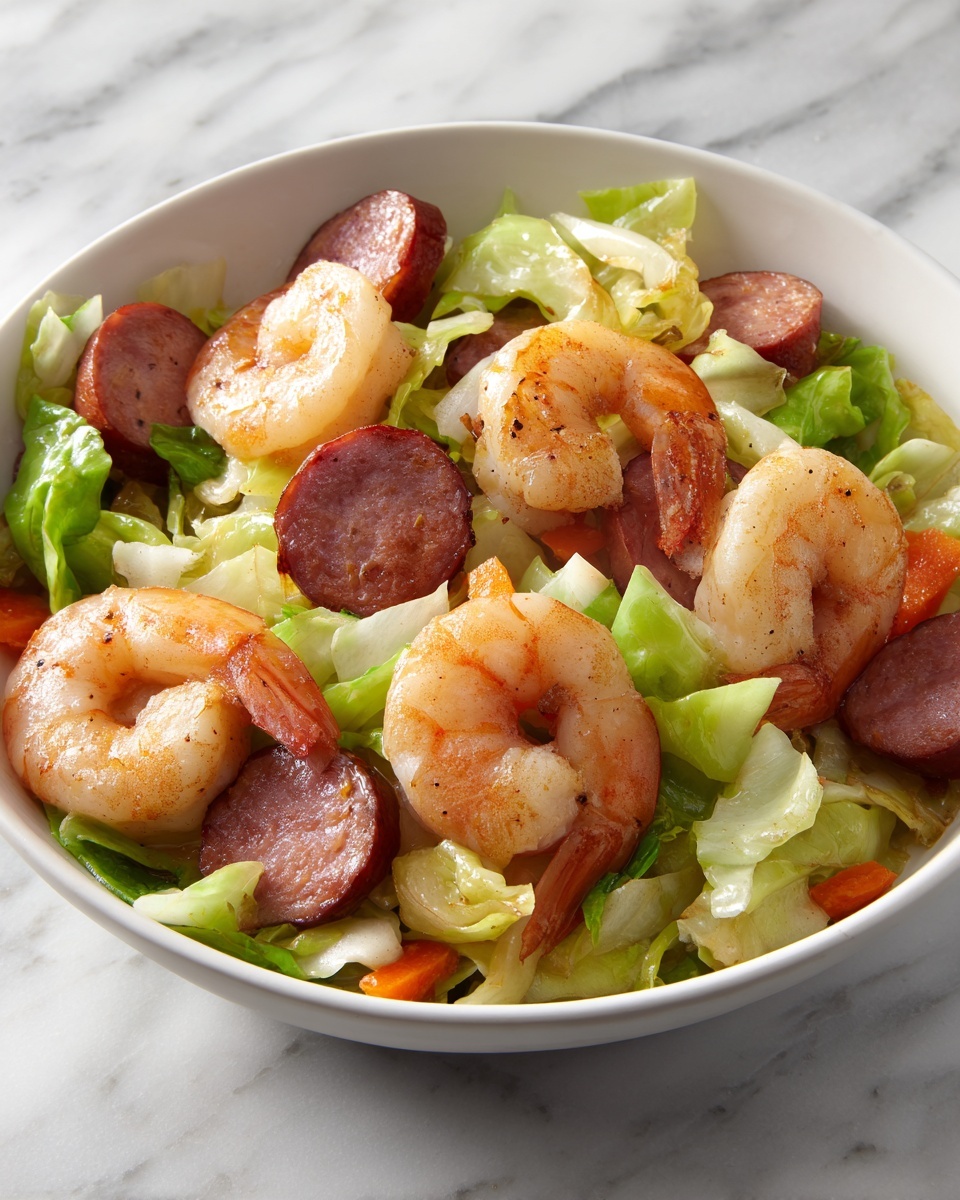 Shrimp and Sausage Cabbage Bowl Recipe - Recipe Image
