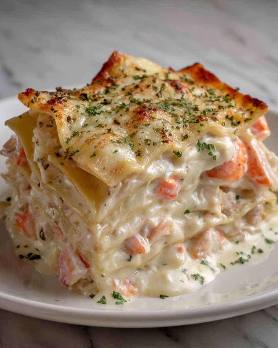Shrimp Lasagna with White Sauce and Cheese Recipe - Recipe Image