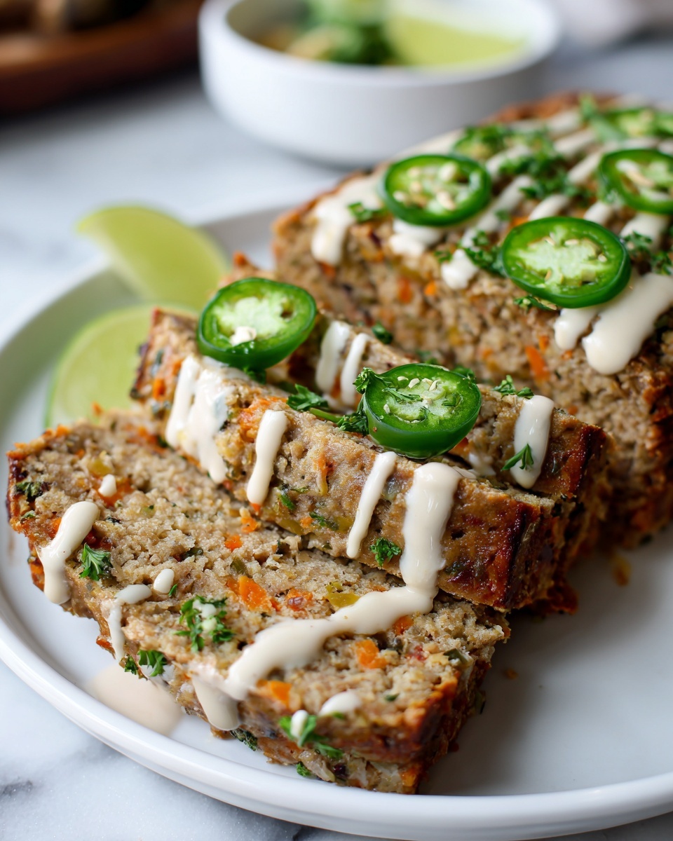 Smoky Jalapeño Popper Meatloaf with Creamy Ranch Drizzle Recipe - Recipe Image